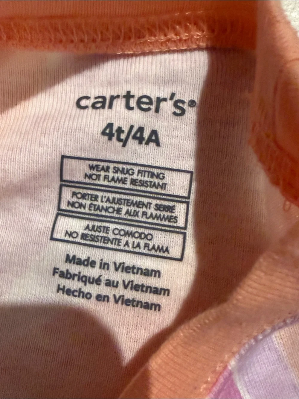 Carter’s Toddler Girls 4T 2pc Pajama Set Peach Purple Swirl NWT